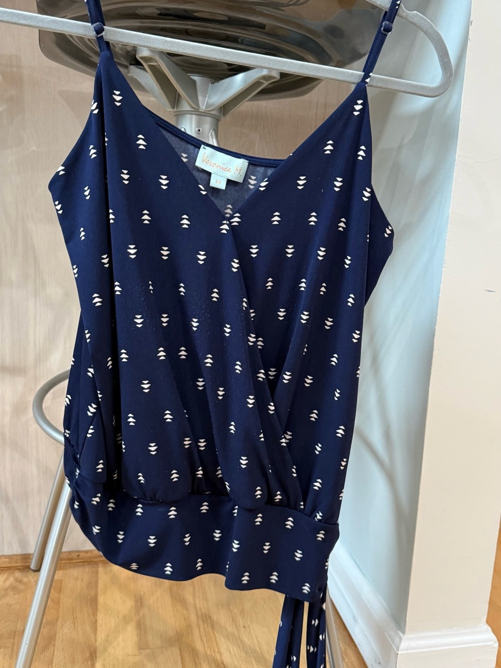 Veronica M Navy Wrap Front Cami Tank Top - Size medium